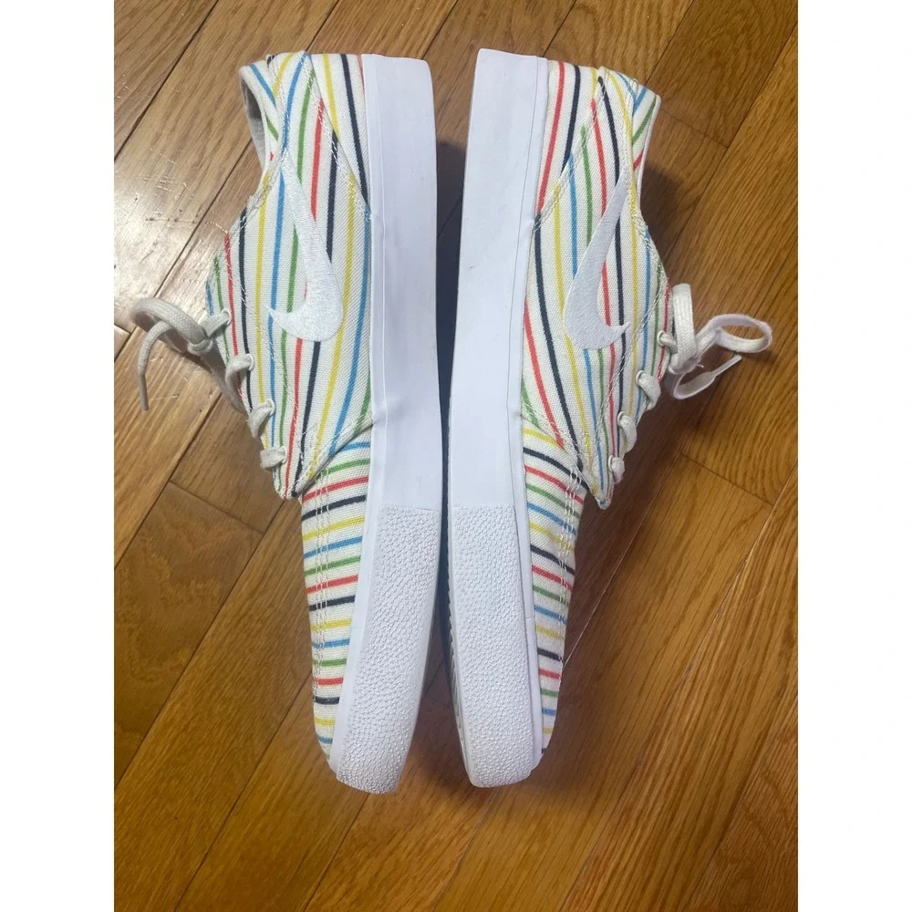 Nike SB Stefan Janoski Canvas Multi Color Striped Skate Shoes AQ7878-100 Mens 14